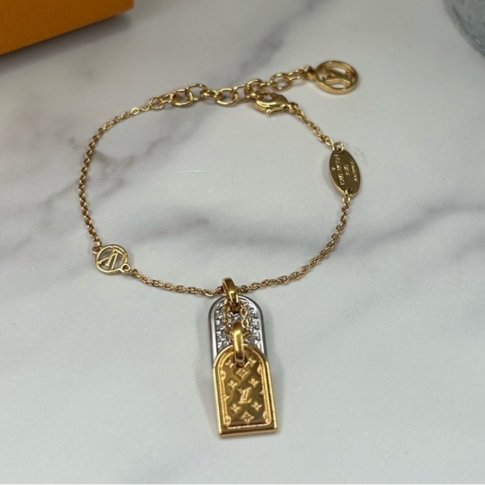 ❌SOLD❌Louis Vuitton Gold and Silver Nanogram Bracelet **RARE**